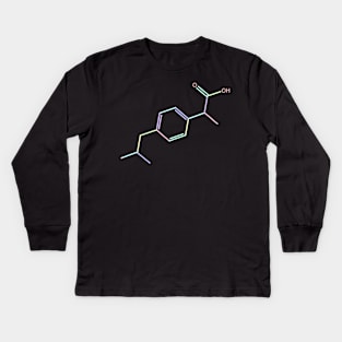 Ibuprofen Kawaii Pastel Rainbow Molecule Kids Long Sleeve T-Shirt